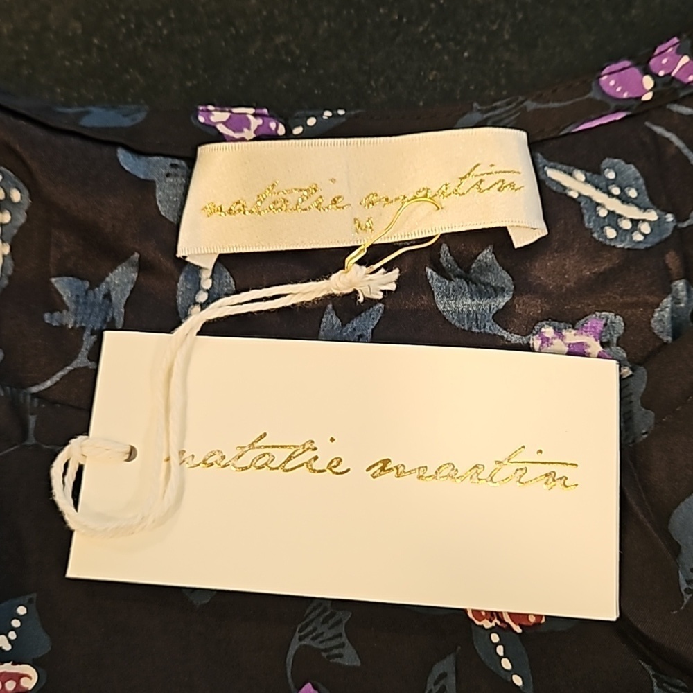 💕NATALIE MARTIN💕 Heather Silk Maxi Slip Dress ~ Lotus Print Nero Medium M NWT - Picture 10 of 14